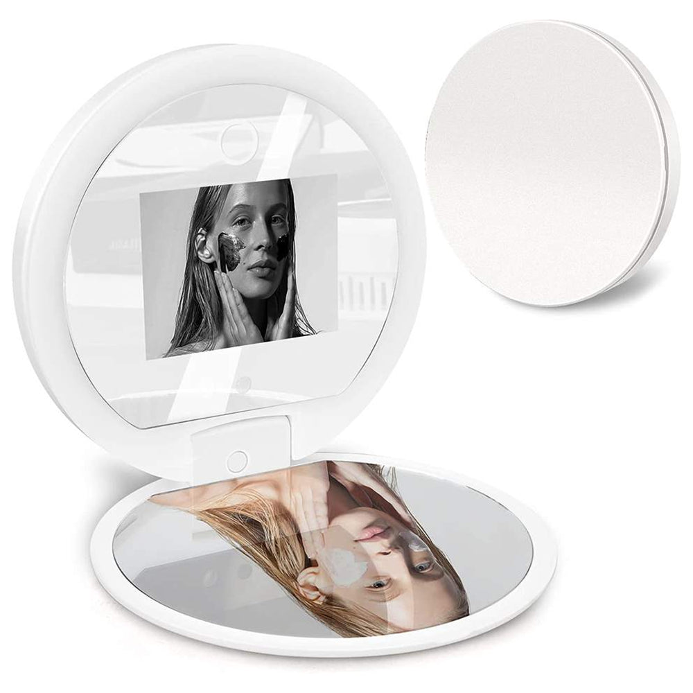 YS002 Smart Makeup Mirror Built-in UV Camera for Sunscreen Test LED Handheld Cosmetic Mirror YS002 Smart Makeup Mirror Built-in UV Camera for Sunscreen Test LED Handheld Cosmetic Mirror